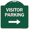 Signmission Visitor Parking With Right Arrow Heavy-Gauge Aluminum Architectural Sign, 18" x 18", GW-1818-9742 A-DES-GW-1818-9742 - alternate 1